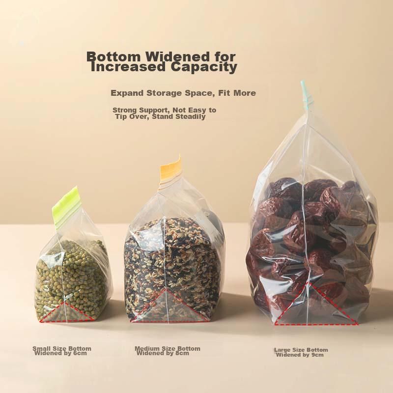Sealed Bags, Standing Food-Grade Fresh-Keeping Bags, Barbecue Camping Combo Pack Medium + Large [50 Pieces]