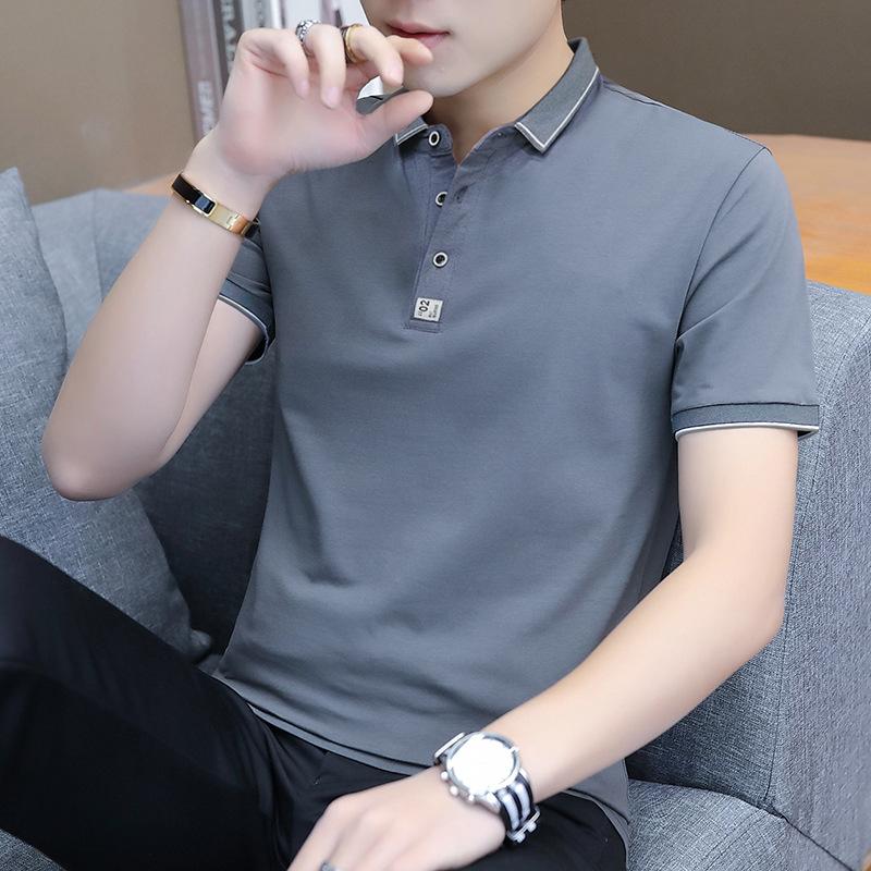 Летняя новая мужская рубашка поло делового повседневного покроя с коротким рукавом