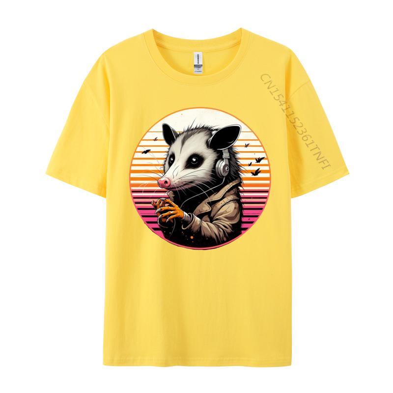 Dark Anime Style Opossum TShirt For Men New Coming Musician Top Tees Men Cotton Tops T Shirt Camisetas