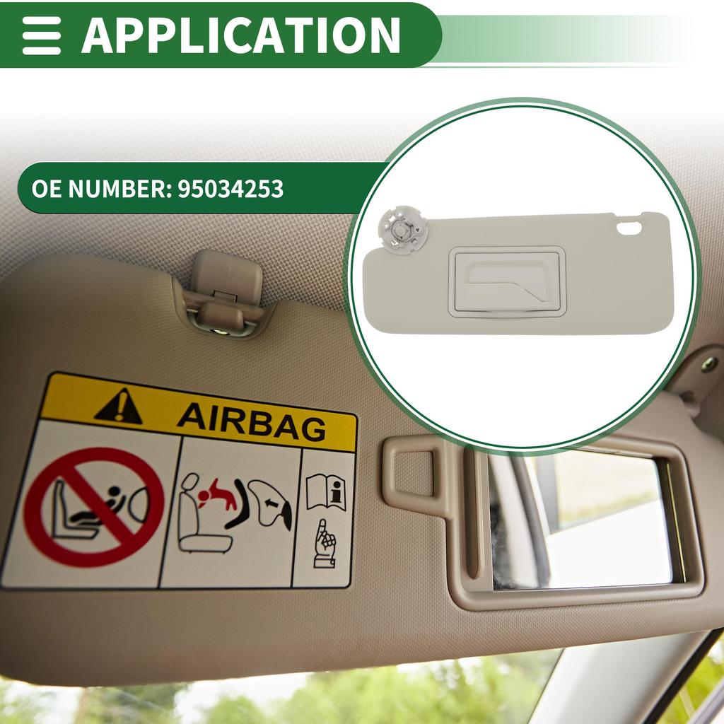 Motoforti Левый солнцезащитный козырек со стороны водителя с зеркалом, пластиковый, серый, для Chevrolet Cruze 2011-2016, номер детали 95034253