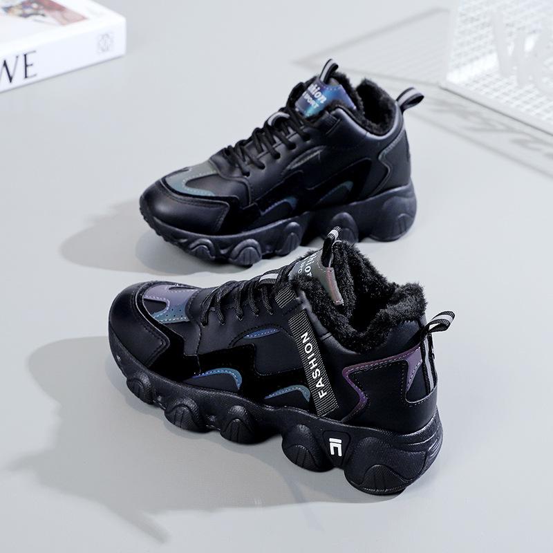 2023 зимняя новая кашемировая обувь для папы с высоким берцем, студенческая хлопковая обувь, спортивная женская обувь Tide 7006-2