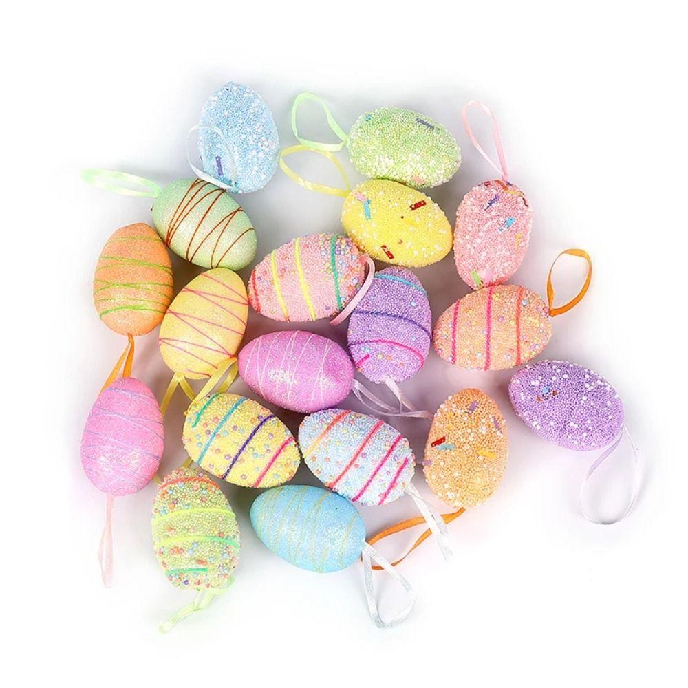 6Pcs Simulation Egg Hanging Easter Ornaments Easter Festival Decoration  Easter Party