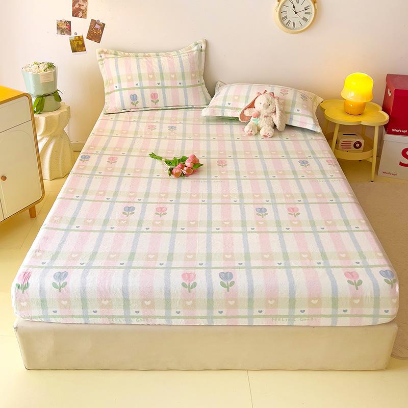 Простыня в мультяшном стиле, бархатное покрывало 120x200, зимняя простыня на резинке, приятная для кожи, простыни из постельного белья, драпа де литр (Нет наволочки)