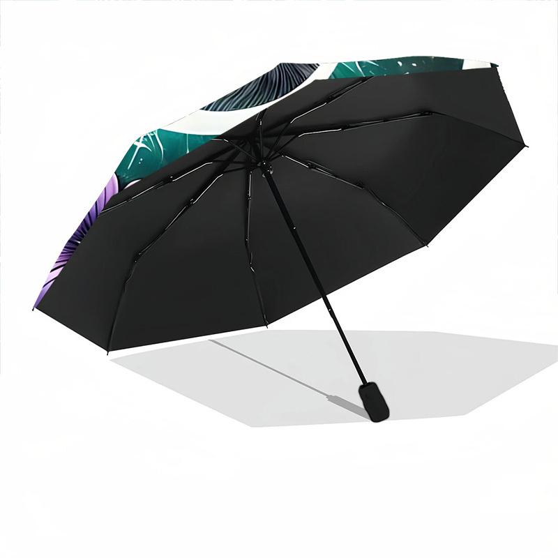 1pc Wolf Moon Mandala Folding Umbrella, Durable, Suitable for Outdoor Activities or Rain, Suitable for Commuting yy251027121