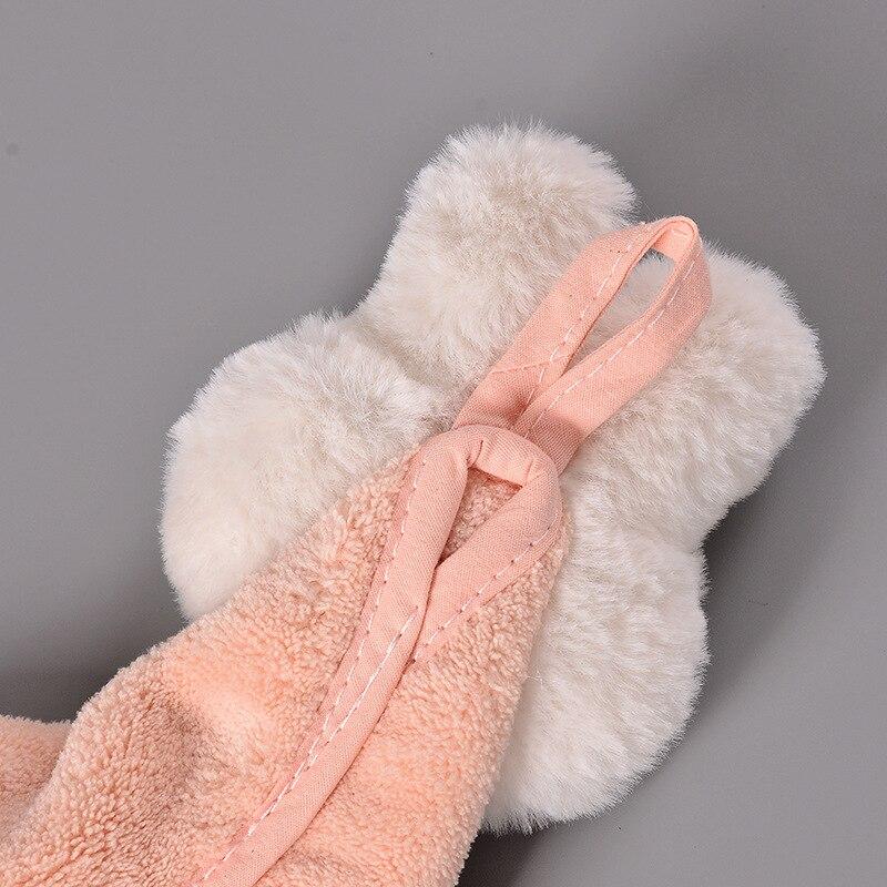 Полотенце для рук с рисунком кролика, мягкое утолщенное коралловое флисовое супервпитывающее быстросохнущее детское махровое полотенце для кухни, ванной комнаты