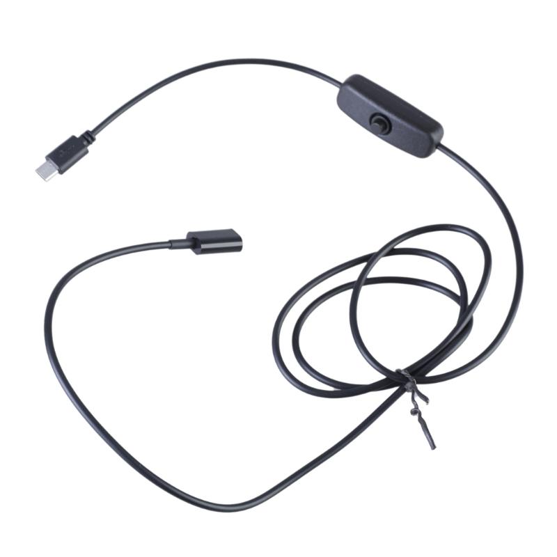 USB Type C Female to USB Male Charging Cable with Switching Button Support 5V3A Charging for 5V Devices 112cm