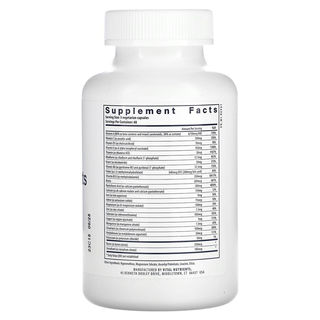 Комплексное питание (с железом и йодом), 180 вегетарианских капсул