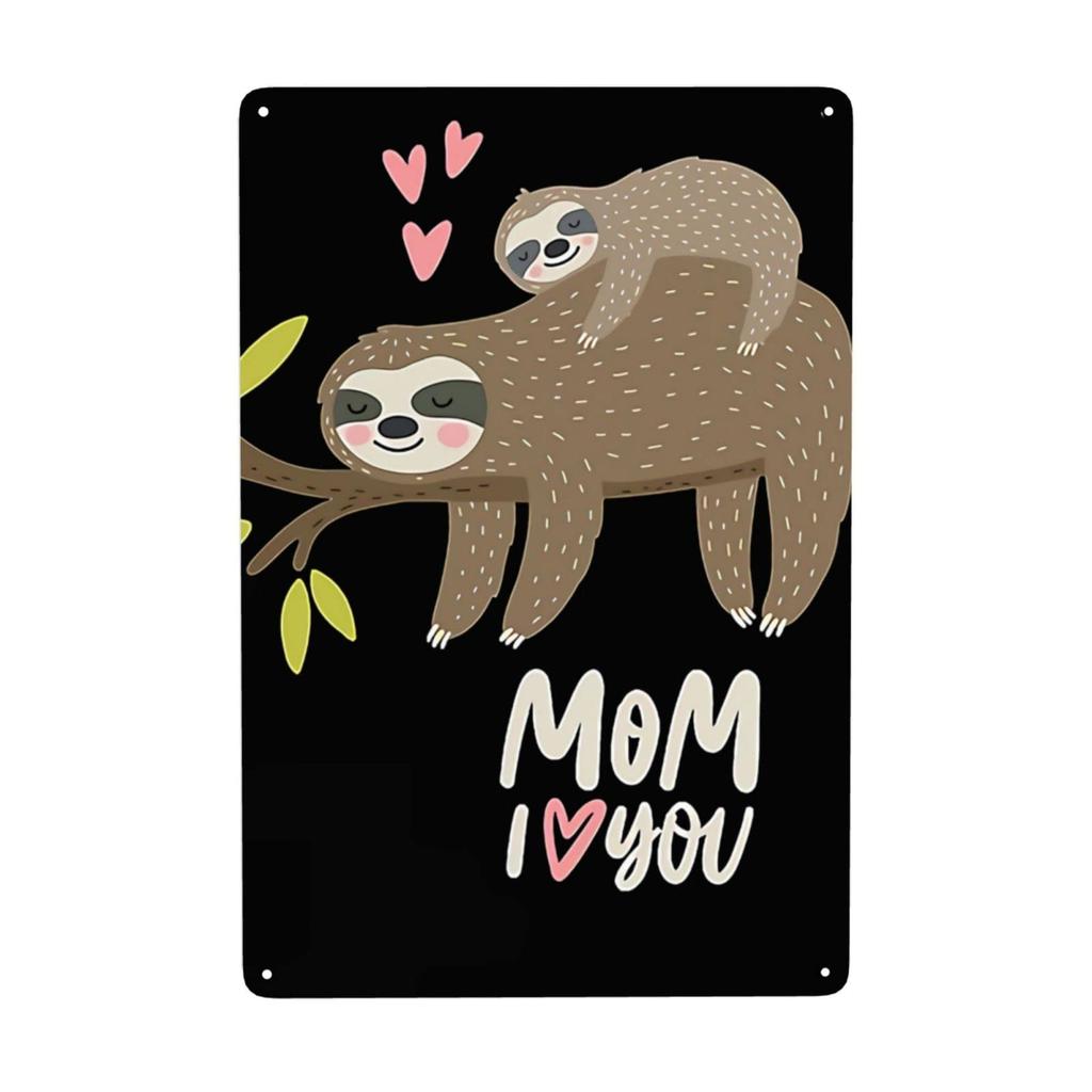 Laquaud Tin Signs Sloth Art Painting Printed Cafe Hot Wall Pictures Fashion Home Decor For BedroomBathroom Picture Printing
