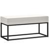 Entryway Bench Modern In Steel, Foam and Velvety Fabric with Adjustable Feet, 94x42x44 Cm, Cream