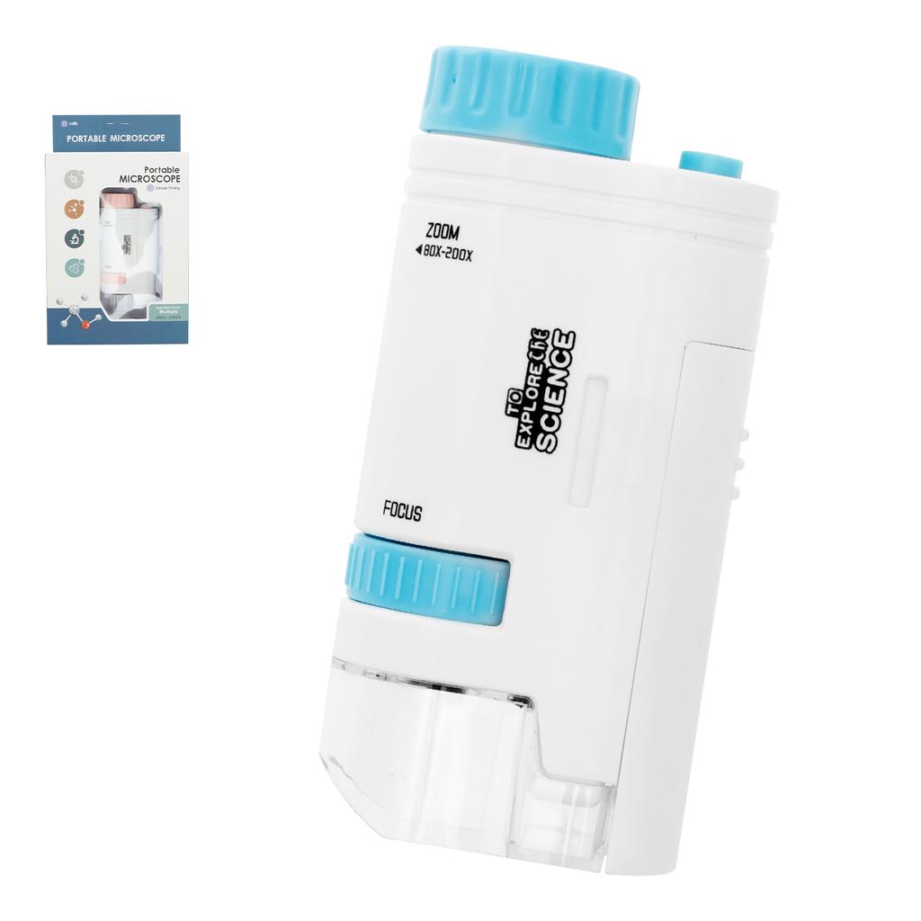 Портативный микроскоп для детей STEM Научные игрушки Набор микроскопа-исследователя Двойной зум Ручной микроскоп с держателем для мобильного телефона