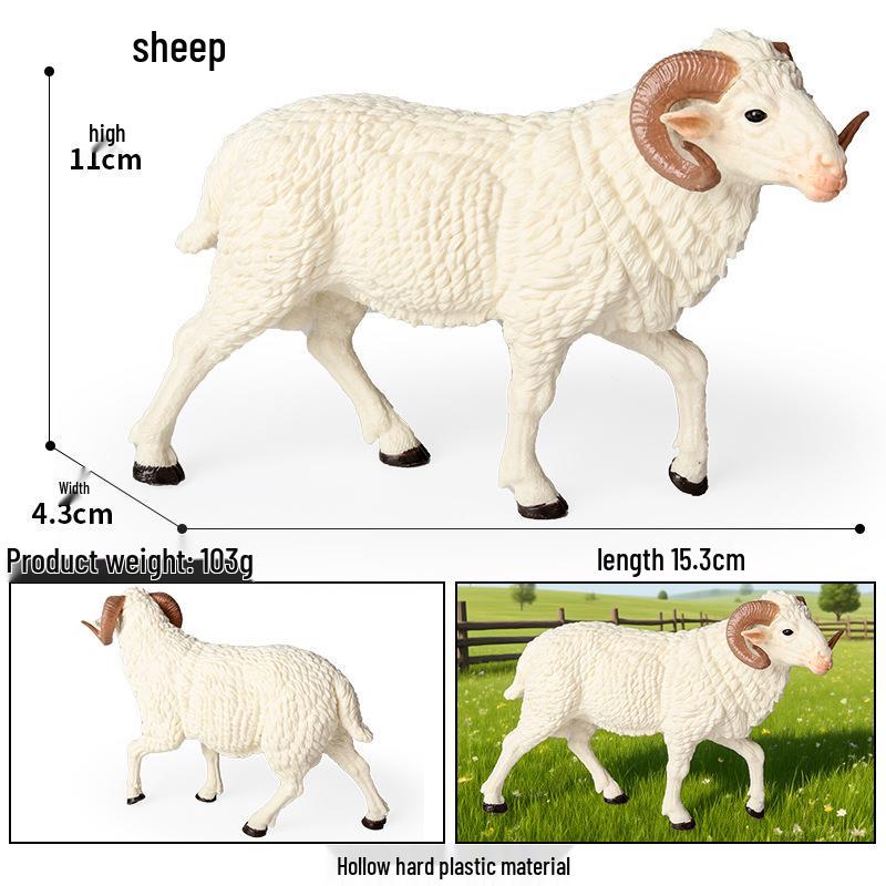 Kids' Wild Animal Figures: Lion, Tiger, Cow, Goat, Rhino, Horse, Leopard, Elephant - Plastic Educational Toys