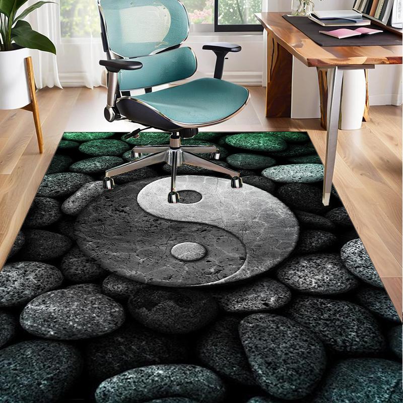 Flame Dance In Blue And Orange Office Rug Chair Mat, Entryway Carpet, Suitable for Front Door, Bedroom, Living Room, Desk, Holiday Gift