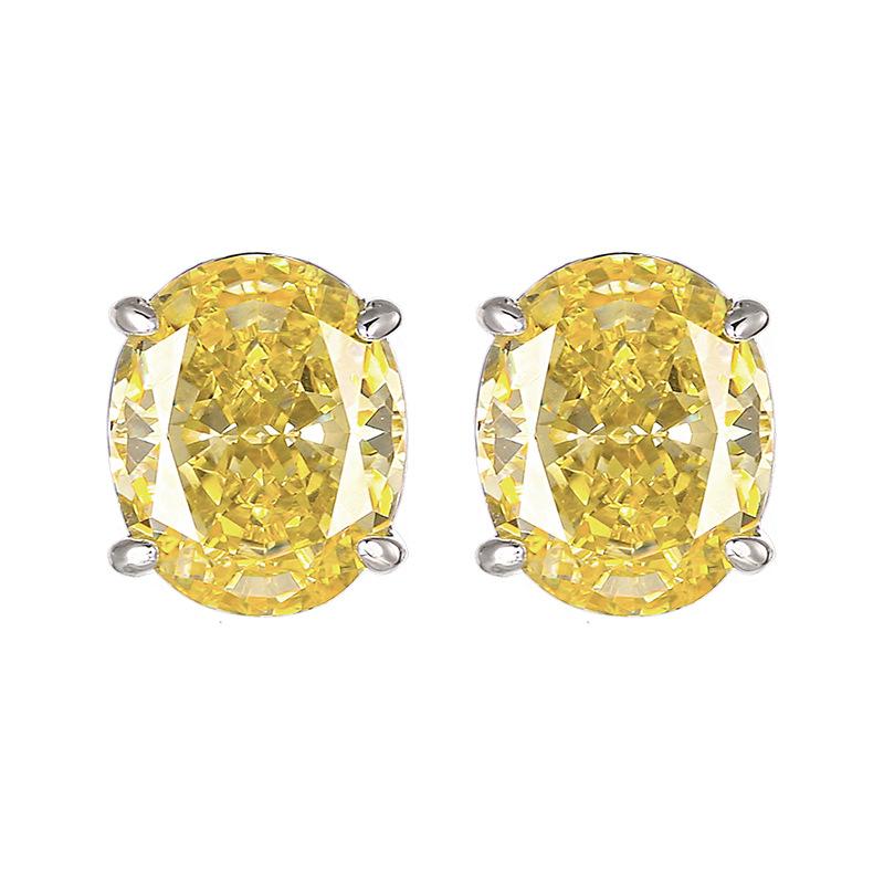 Accessories Jewelry Sets Necklaces Rings Earrings Oval Shaped High Carbon Diamonds Fashionable Women High-end