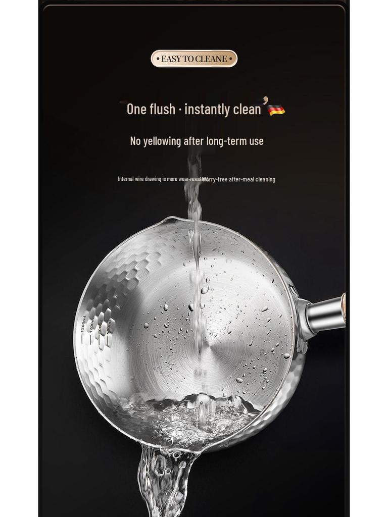 Ковш Юкихира из непокрытой нержавеющей стали – Кастрюля для детского питания и супа рамен