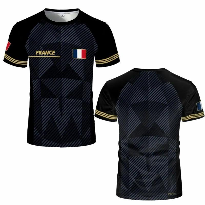France Flag 3D Print T-shirt Summer Outdoor Sports Casual Breathable Quick-drying Tops Men Women Fashion O-Neck Football Jersey