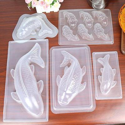 Форма для выпечки 3D Koi Fish Shape Пластиковая форма для торта, шоколадного желе, мыла своими руками, сахарная форма для выпечки