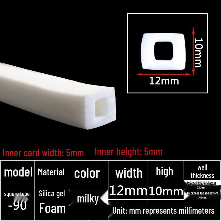 High-Temperature Resistant Silicone Square Tubing: Durable, Customizable, Aging-Resistant Rubber Sheath and Hollow Sealing Strip.