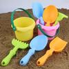 Children's Soft Rubber Shatter-resistant Beach Bucket Set Boys and Girls Baby Shovel Digging Sand Playing Snow Playing Water Toys