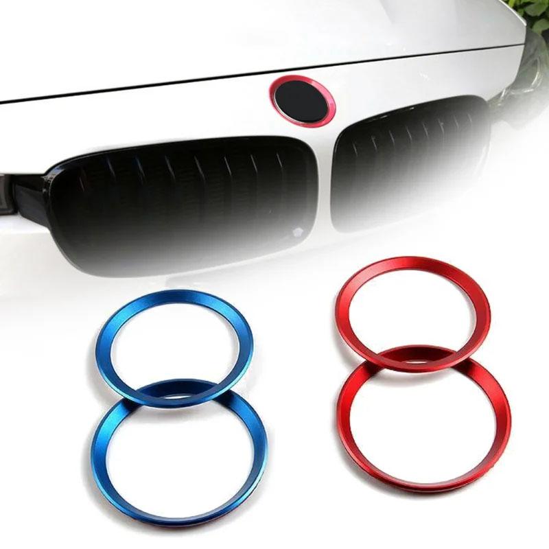 BLT1 1 Piece Front and Rear Logos 82mm/74mm Front and Rear Badge Decorative Rings Suitable for BMW 3 Series 5 Series 320LI 520LI