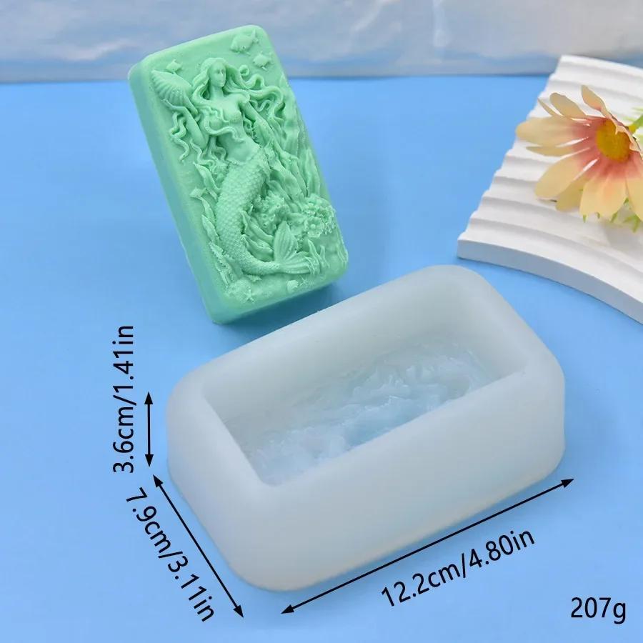 DIY  Angel Mermaid Multi-style Printed Soap Molds Flowers Peacock Butterfly Girl Silicone Mold Aromatherapy Soap Handmade Gifts
