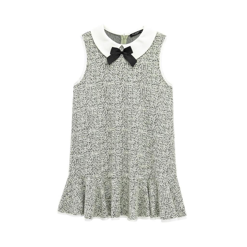 Spring 2025 Women's European and American Style Bow Sleeveless Textured Dress