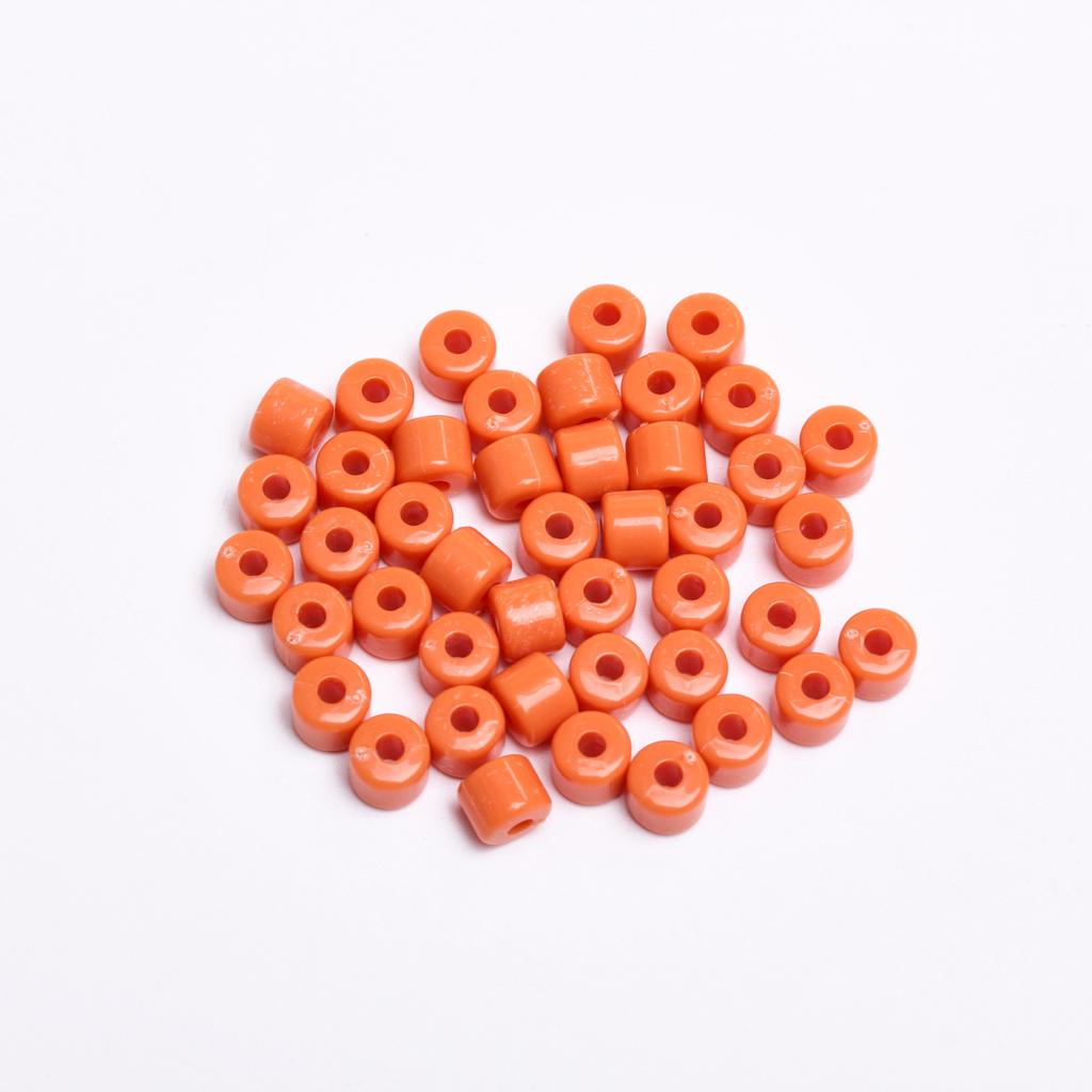 Acrylic for Earrings Necklace Fashion Accessories Cylindrical 6.5mm Bracelet Jewelry Making Cream Color DIY Material 50Pcs Keychain  Accessories