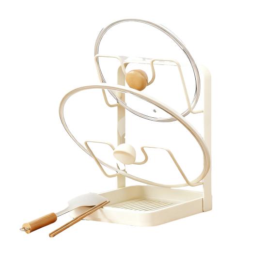 Держатель для крышек с поддоном для слива, U-образная конструкция канавки, углеродистая сталь, кухонный органайзер для посуды, поддон для капель, подставка для крышек