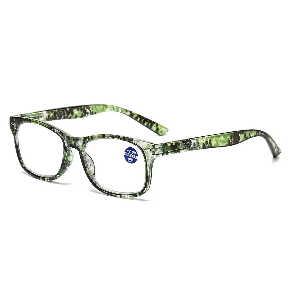 Мужские Женские Очки высокой четкости Винтажные Сломанные цветы Квадратная оправа Очки для чтения Анти-синий свет Очки для пресбиопии