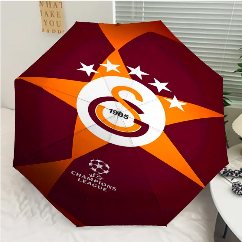 Galatasaray S .K Print Automatic Umbrella, 8 Rib Iron Frame, Plastic Handle, Suitable for Outdoor Travel &Daily , Ideal Gift