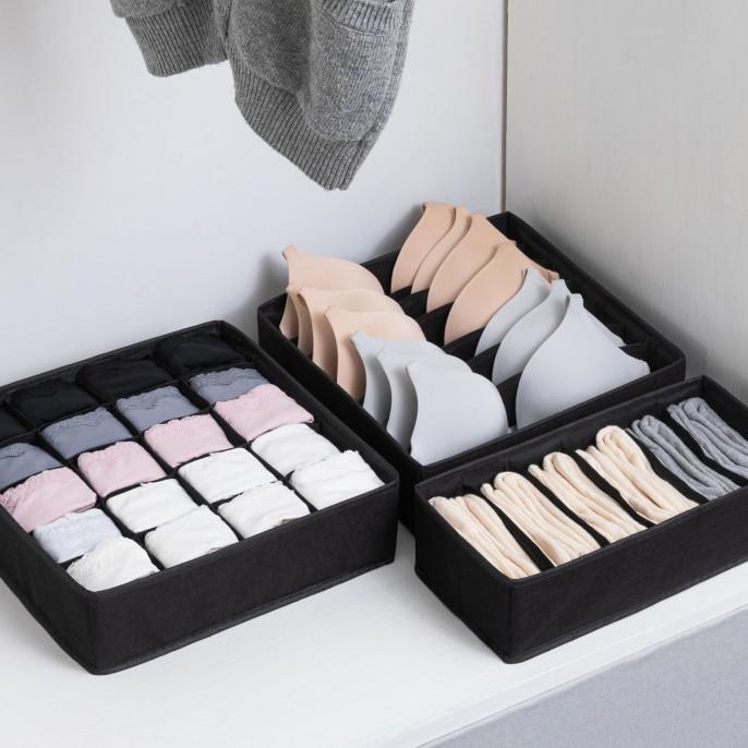 Ящик для хранения нижнего белья Morandi Fabric — органайзер 3 в 1 для бюстгальтеров, носков и многого другого