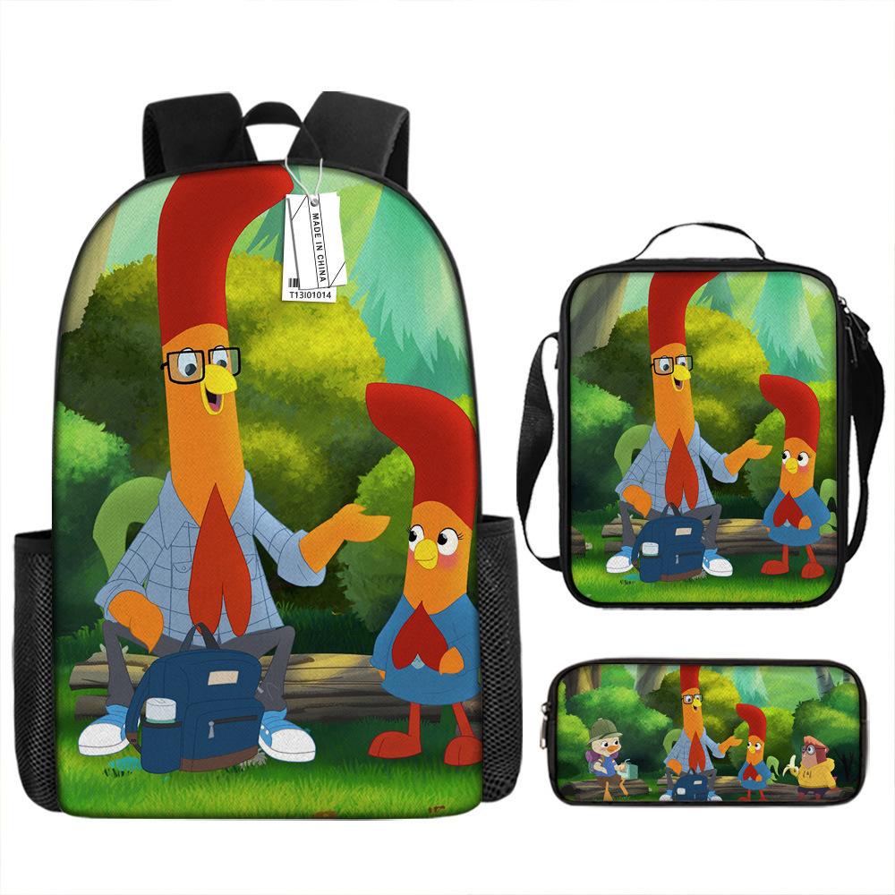 Interrupting Anime Backpack Set for School Students - 3-Piece Bundle with Shoulder Bag & Pencil Case, Waterproof, Durable, Lightweight, Large Capacity