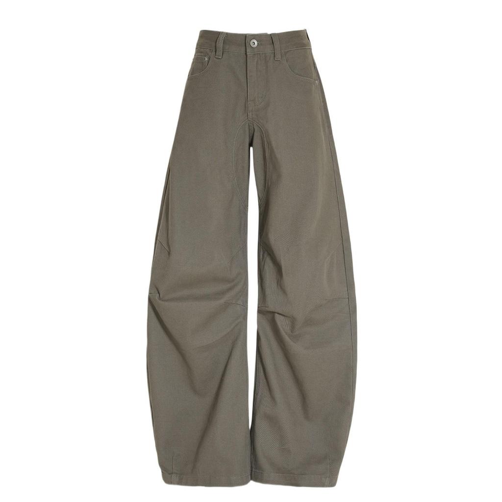 2025 Осень/Зима Американские Ретро Широкие Джинсы в Пол Свободного Кроя, Подчеркивающие Фигуру, с Карманами