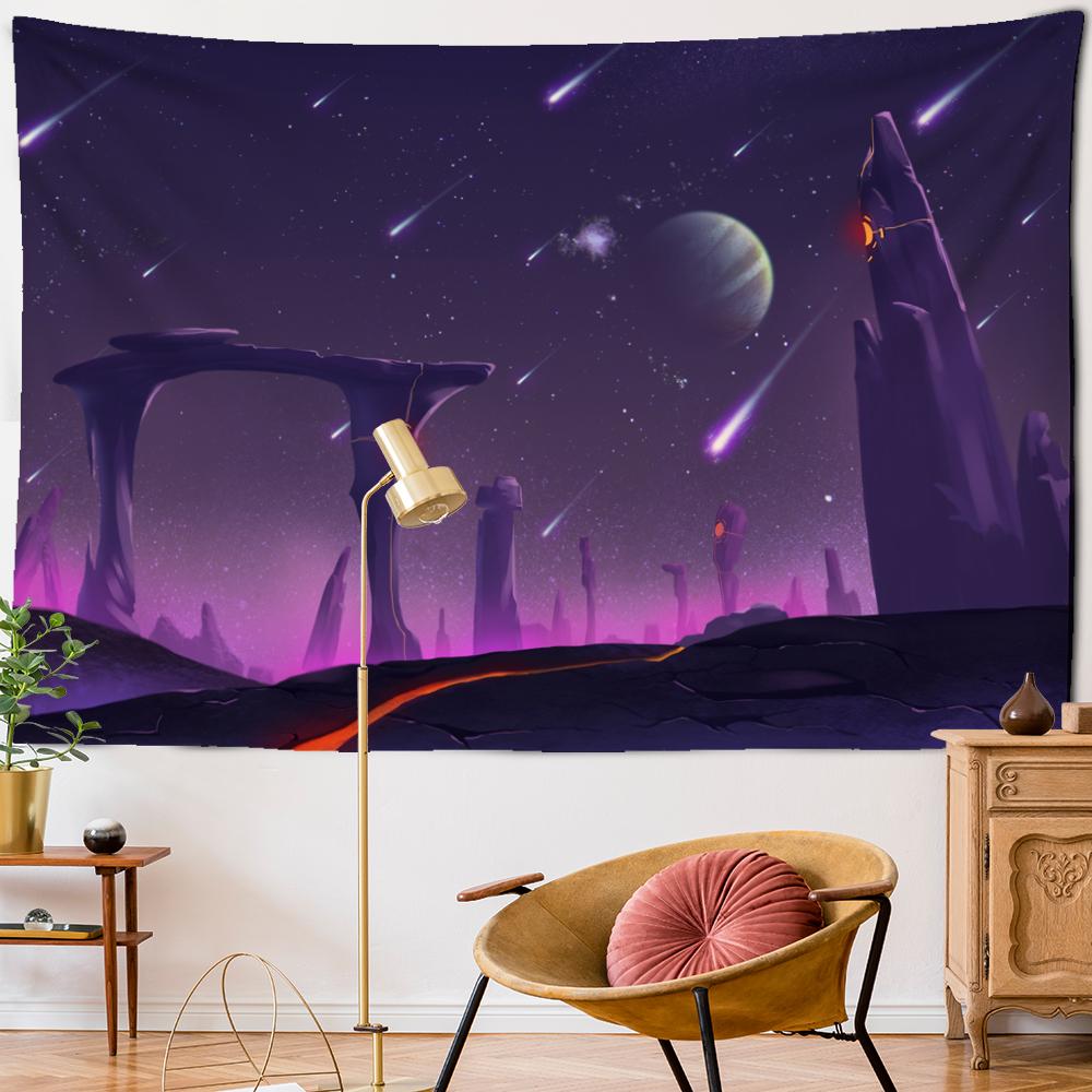 Научная фантастика картина маслом гобелен настенный богемный мультфильм хиппи психоделический ковер художественная комната домашний декор