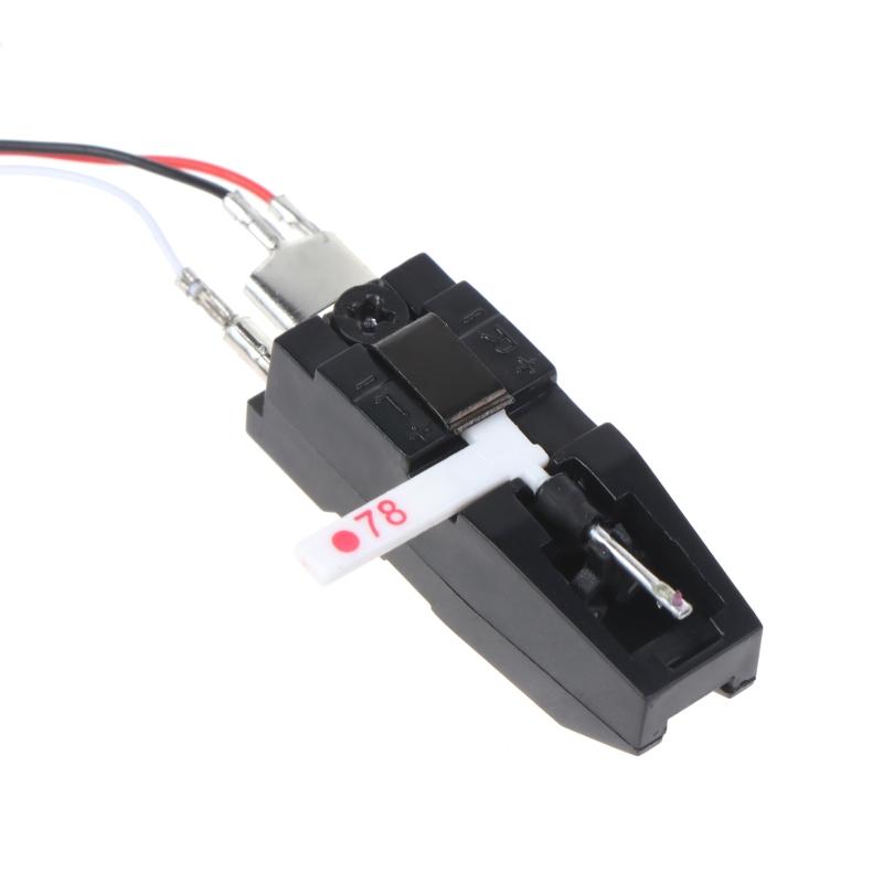 Dual Stylus Turntable Cartridge Double Ruby and Sapphire Stereo Stylus Needles+line for LP 78 RPM Record Player Replacem