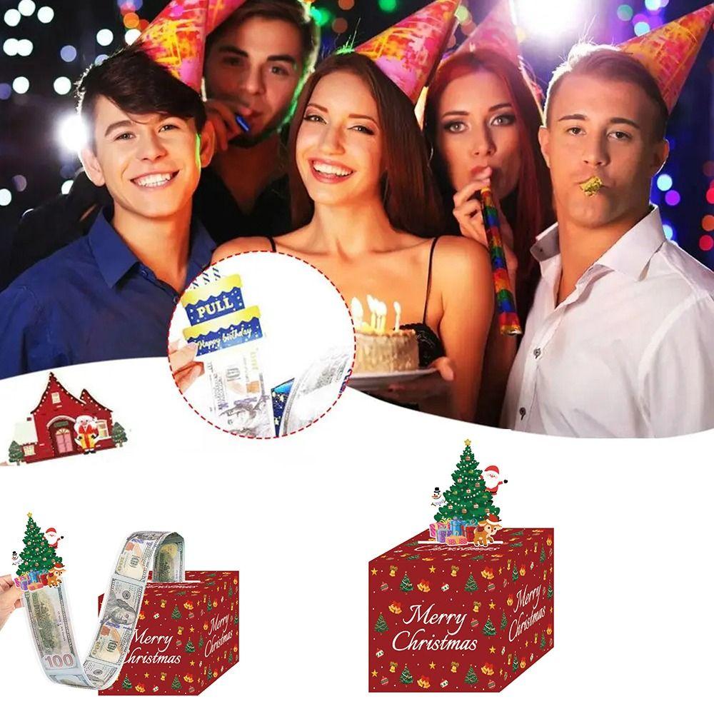 Square Paper Christmas Cash Box Paper Cash Gift Box  Party Christmas Decor Supplies