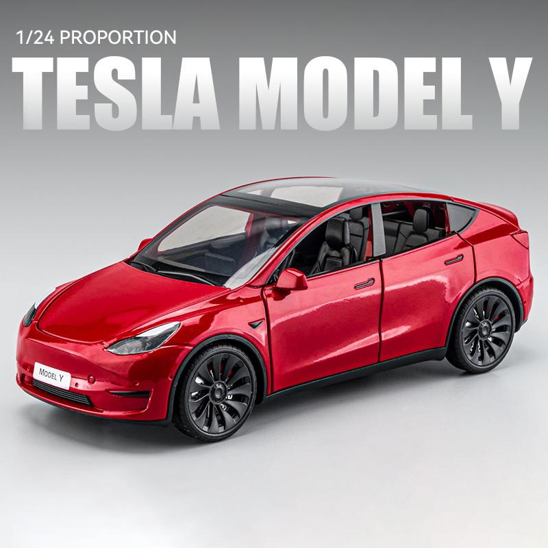 1:24 Модель X Модель Y Tesla Model 3 Литой из сплава Игрушечная модель автомобиля Звук и свет Детская игрушка Коллекционные предметы Подарок на день рождения