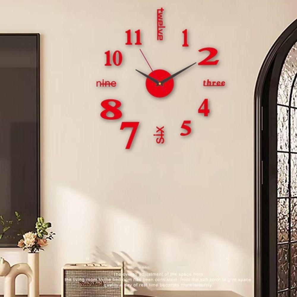 Creative Frameless Wall Clock Wall Mechanism Wall Decoration Night light Arrows Decal DIY Digital Wall Clock Living Room Office