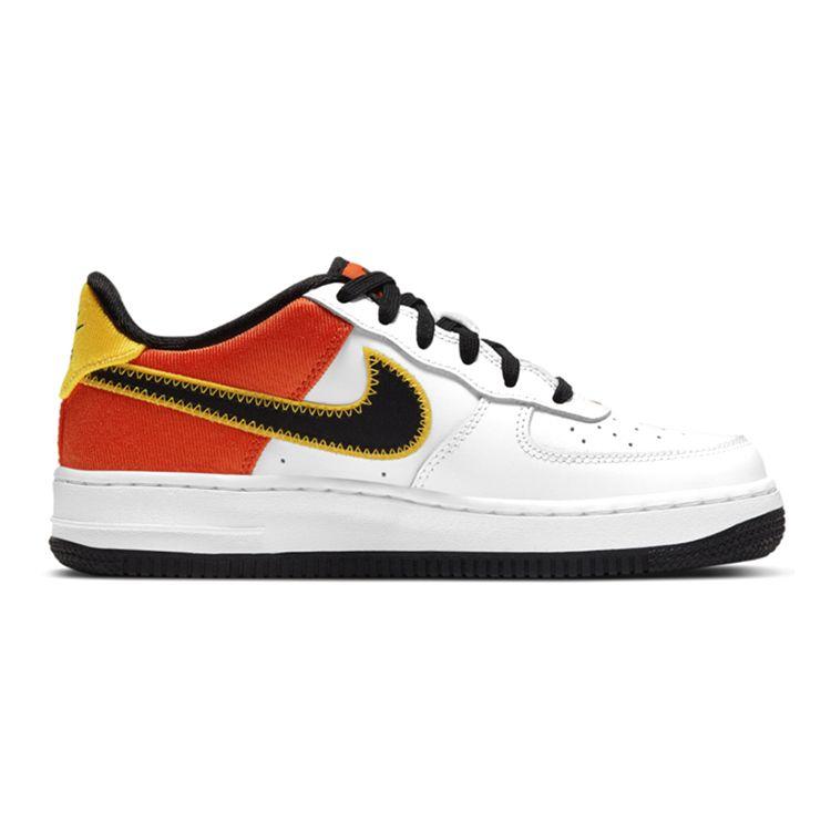 Nike Air Force 1 Low LV8 GS Школьные Белый Оранжевый Flash Желтый Черный DD9530-100