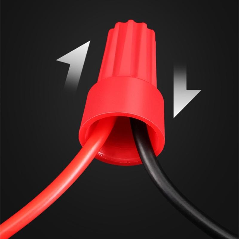 Соединители для проводов с стальной пружиной для стабильного соединения 300 шт. Легко закручивающиеся ребристые колпачки для электрического соединения проводов