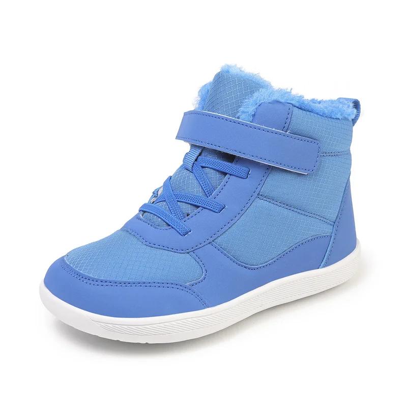Fashion Children's Winter Snow Boots for Boys and Girls, Wide Toe Barefoot Snow Boots, Children's High-top Cotton Shoes, Sneakers