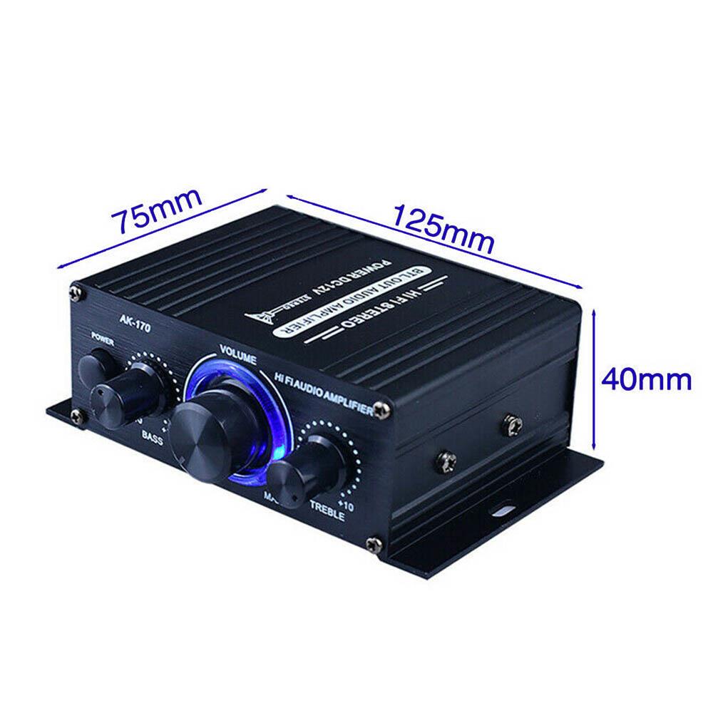 AK170 12V Мини 40Вт 20*20Вт HIFI Цифровой Стерео Аудио Усилитель для Авто Усилитель Amplificador FM Радио Микрофон Авто Домашний Кинотеатр