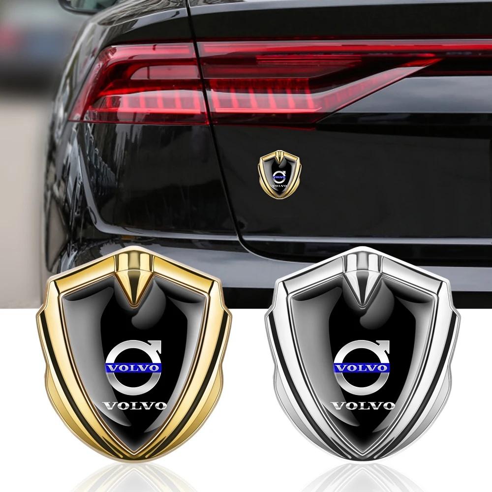3D Metal Shield Volvo Car Emblem Sticker, Fender Trunk Body Decorative Badge Decal for Volvo XC60 XC90 S60 S90 Auto Accessories