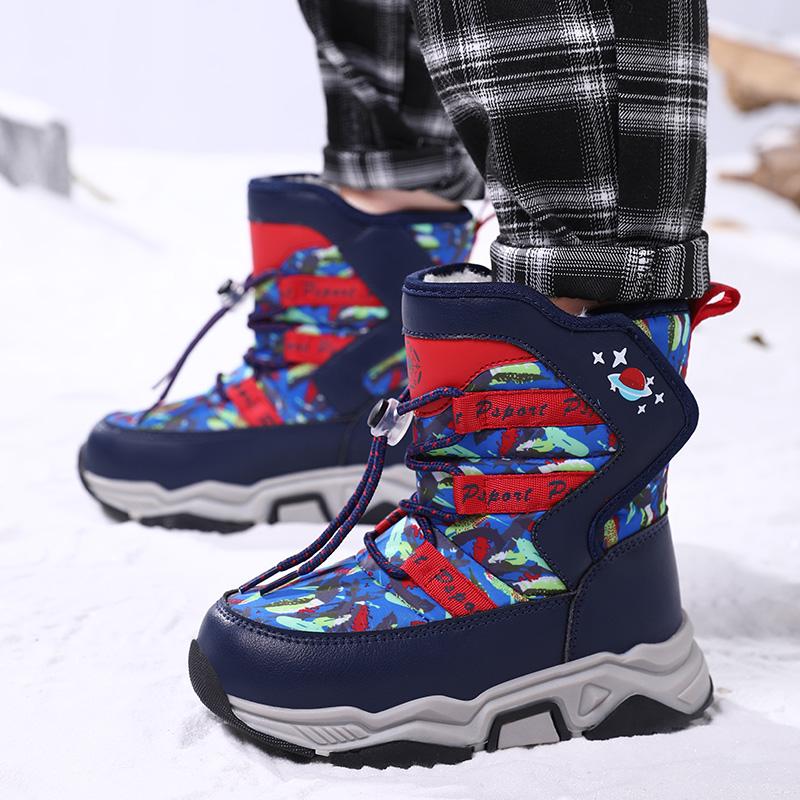 Осенне-зимние унисекс детские зимние кроссовки для мальчиков и девочек зимние ботинки с флисом для активного отдыха нескользящие зимние ботинки для девочек и подростков