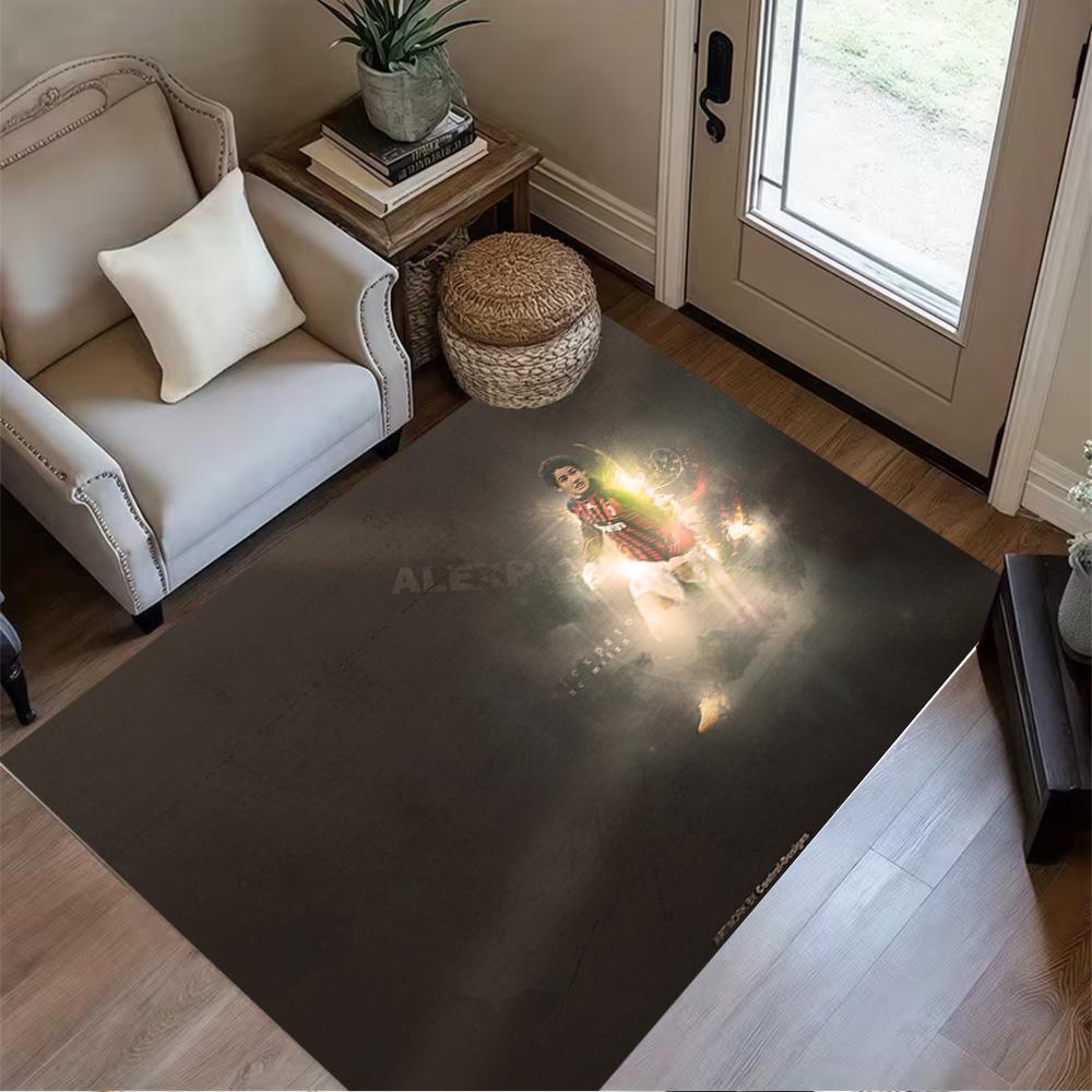 Football Player Action Floor Mat Design for Playrooms Decorate room Balcony Hallway Anti-slip Rug Decorate Offices Best for Christmas