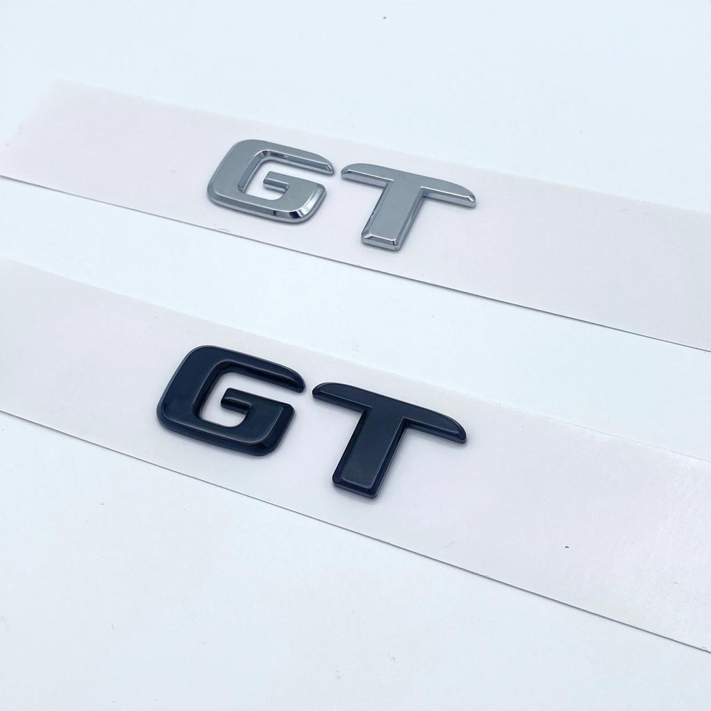 3D Flat Letters ABS Emblem GT GTC V8biturbo for Mercedes Benz AMG Car Trunk Lid Nameplate Badge Logo Sticker Chrome Glossy Black MU8