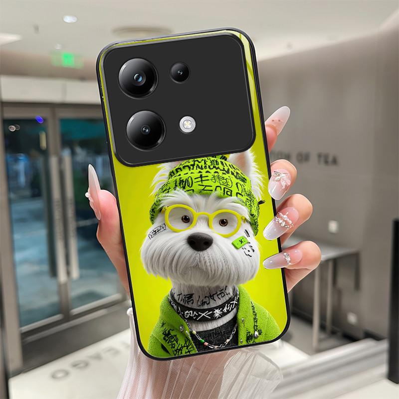 Красивый Цветок Милые Кошки Чехол Для Xiaomi Poco M6 Pro 4G / Poco M7 Pro 5G Закаленное Стекло Чехол Для Телефона Защитная Крышка Жесткий Корпус