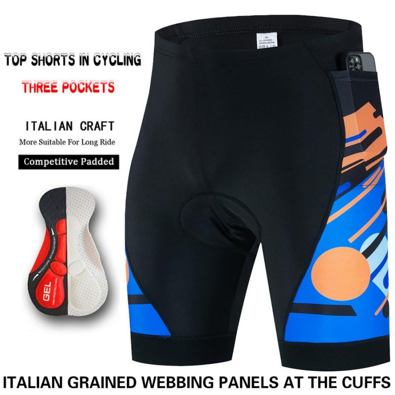 Mens Cycling Shorts With Gel Pad Breathable Stretch Fabric Road Mountain Bike Ride