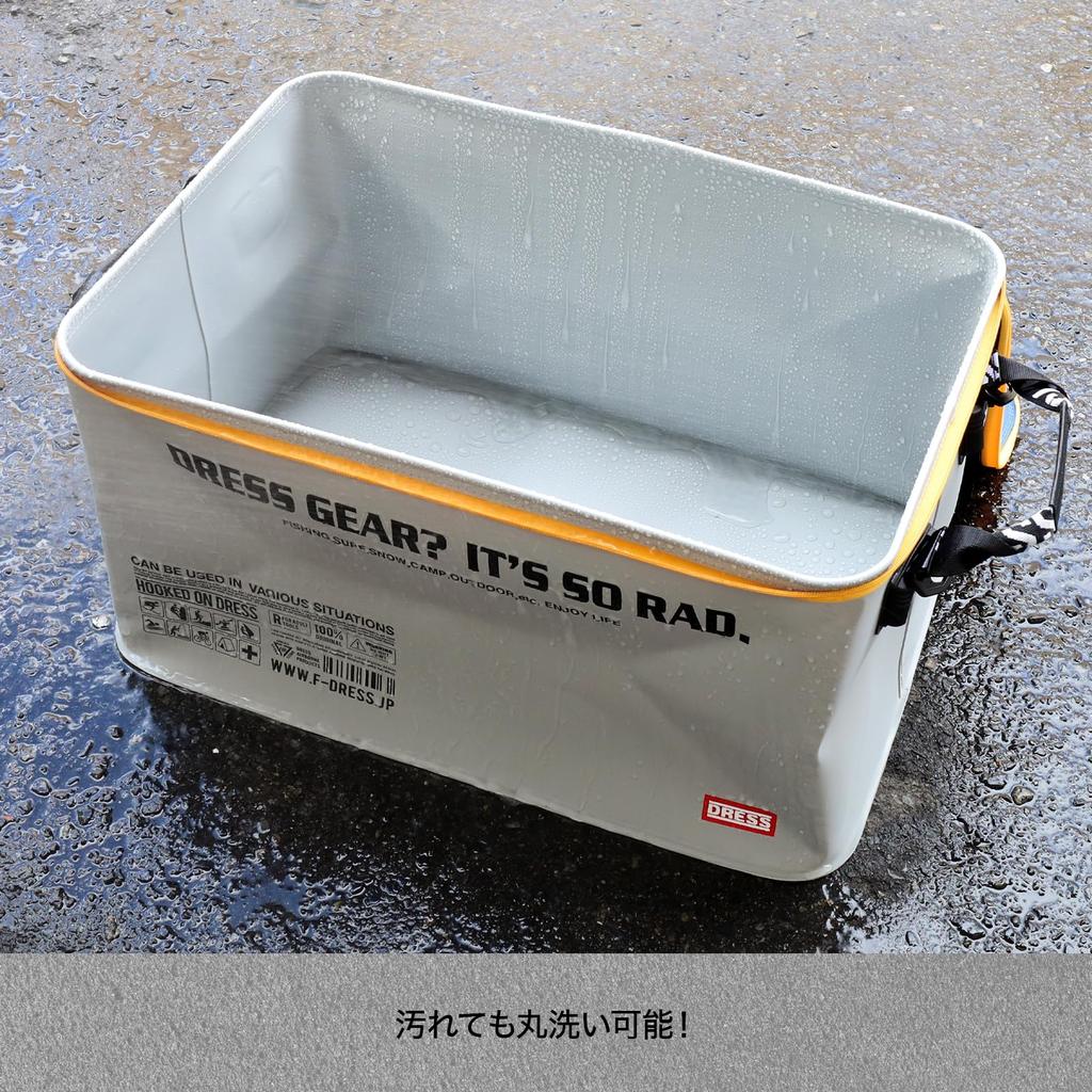 DRESS Waterproof Carry-On Cargo with Lid, 72L, Gray x Navy, Disaster Preparedness, Trunk Cargo, Container, Waders, Large Capacity, Foldable,