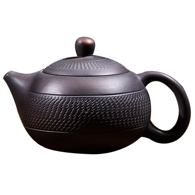 Фиолетовый керамический чайник, керамический чайник для кунг-фу, чайный сервиз, нож для прыжков, горшок для резьбы, одиночный горшок ручной работы