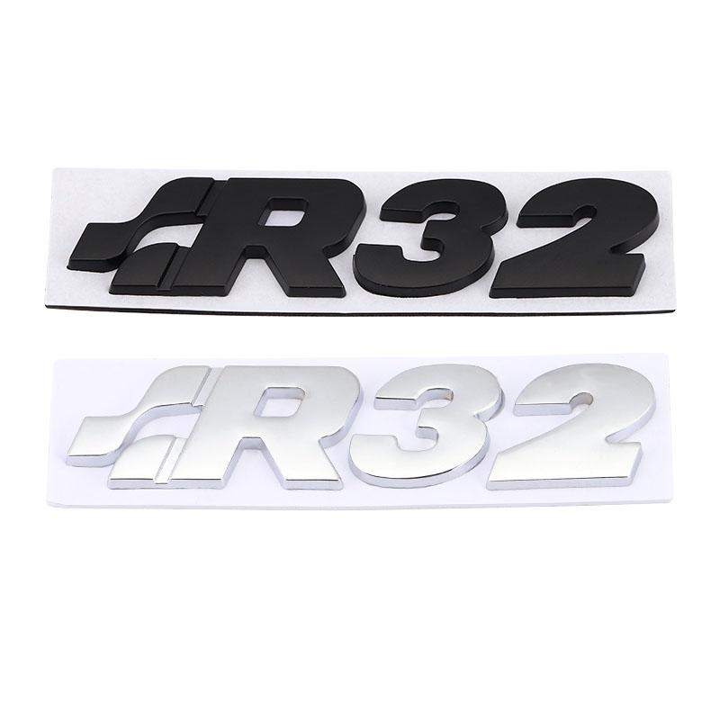 AABIO1 Car sticker Front Hood Grill SR 32 Emblem Auto Grille Badge for Volkswagen R Racing VW Sagitar Passat Golf Tiguan Touareg CC GR